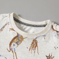 Toddler Boy Giraffe Tee and Shorts Casual Set Light Grey image 3