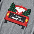 Family Matching Red Car Driving Santa and Christmas Tree Print Plaid Pajamas Sets（Flame resistant） Color block