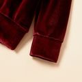2-piece Baby / Toddler Letter Fleece Long-sleeve Pullover and Pants Set Deep Magenta