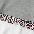 Leopard Splice Hoodies Sweatshirts for Mom and Me Color block