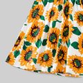 Sunflower Series Family Matching Sets(Sleeveless Mini Dresses for Mom and Girl ; Short Sleeve T-shirts for Dad and Boy) Color block