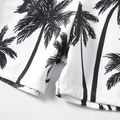 Coconut Tree Print Family Matching Swimsuits Black/White