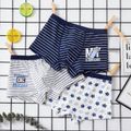 3-piece Kid Boy Stripe Star Print Underwear Multi-color