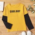Kid Boy Casual Letter T-shirt Yellow