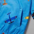 Kid Boy Character/Vehicle Print Zipper Hooded Jacket Coat Blue