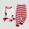 Christmas White and Red Stripe Print Family Matching Pajamas Sets(Flame Resistant) Red/White