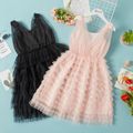 Kid Girl Sequined Bowknot Decor Princess Party Dress Layered Dress Pink
