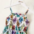 Trendy Kid Girl Butterfly Print Ruffled Tank Jumpsuits Multi-color image 3