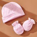 2-piece Baby Hat and Glove set Pink
