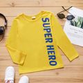 Stylish Kid Boy Letter Print Casual Long-sleeve T-shirt Yellow