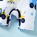 Baby Boy Short-sleeve Vehicle Print Casual Romper Color block