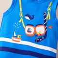 1pc baby boy Sleeveless Ocean Pattern Stylish  Jumpsuit Blue image 5