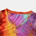Tie-dye Colorful Print Short Sleeve Mini Tight Dresses Multi-color