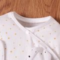 Rabbit Print 3D Ear Desert Dotted Footed/footie Long-sleeve White Baby Jumpsuit White image 3