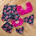 Floral Print Family Matching Swimsuits(2-piece Swimsuits for Mom and Girl ; Swim Trunks for Dad and Boy) Multi-color