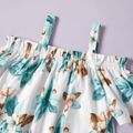 Pretty Kid Girl 2-piece Short-sleeve Floral Print Shorts Suits Blue