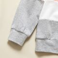 2-piece Kid Girl Letter Print Colorblock Long-sleeve T-shirt and Elasticized Joggers Pants Casual Set Pink