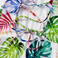 Family Look Colorful Leaf Print One-piece Matching Swimsuits Multi-color