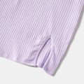 100% Cotton Solid Tight Sling Mini Dresses with Split Light Purple