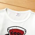 Trendy Kid Boy Letter Shoe Game Console Print Colorblock Long-sleeve T-shirt White