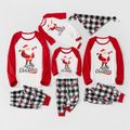 Christmas and Santa Pattern Print Raglan Long-sleeve Family Matching Sets(Flame asistant ) Red/White image 1
