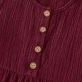 Solid Striped Short-sleeve Family Matching Sets Burgundy