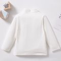 Baby / Toddler Causal Embroidered Solid Hight Neck Long-sleeve Tee White image 2