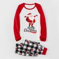 Christmas and Santa Pattern Print Raglan Long-sleeve Family Matching Sets(Flame asistant ) Red/White image 2