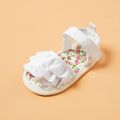 Baby / Toddler Flounced Flower Velcro Closure Sandals White