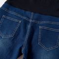 Maternity casual Plain Print Sheath jeans Deep Blue