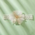 Pretty Solid Flower Hairband for Girls White