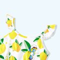 Smurfs Toddler Girl Floral Stripe and Lemon Dress Yellow