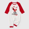 Christmas and Santa Pattern Print Raglan Long-sleeve Family Matching Sets(Flame asistant ) Red/White image 5