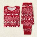 Traditional Christmas Print Family Matching Pajamas Sets（Flame resistant） Red image 5