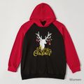 Merry Christmas Deer Series Hoodies Family Matching Sweatshirts Color block