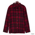 Plaid Striped Cotton Family Matching Button Front Shirts Red