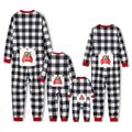 Family Matching Plaid Christmas Onesies Pajamas（Flame resistant） Color block image 2