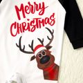Family Matching deer Print Plaid Christmas Print Pajamas Sets（Flame resistant） Color block