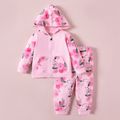 Care Bears Baby Girl 3-pack Cotton Hooded Sweatshirt and Pants and Romper Sets Light Pink