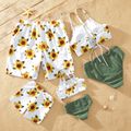 Sunflower Print Family Matching Swimsuits Multi-color
