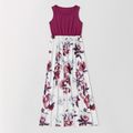 Floral Print Tank Dresses for Mom and Me Color block
