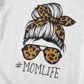 Letter Print Short Sleeve T-shirts for Mommy and Me White image 4