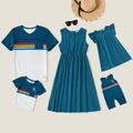Mosaic 100% Cotton Family Matching Color Stripes Family Matching Sets Royal Blue