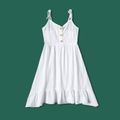 Solid Sleeveless Matching White Midi Sling Dresses White