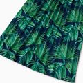 Mosaic Leaf Print Tank Top and Dress Family Matching Set Dark Green