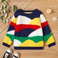 Toddler Boy Round-collar Colorblock Sweater Multi-color