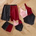 Color Block One-piece Family Matching Swimsuits Color block