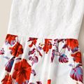 Mosaic Floral Print Sleeveless Matching Midi Sling Dresses White