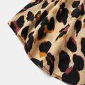 Leopard Print Sleeveless Matching Black Midi Sling Dresses Black
