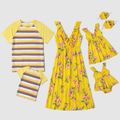 Mosaic Floral Print and Stripe Family Matching Sets Yellow image 1